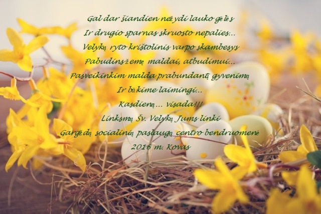 2016 velykinis sveikinimas